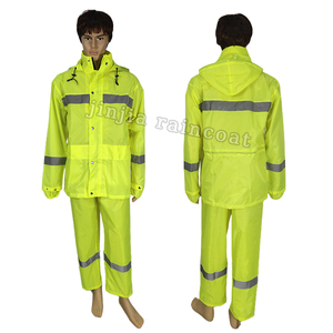 Haute qualité Hi Viz combinaison de pluie imperméable Polyester imperméable pour adultes <span class=keywords><strong>Poncho</strong></span> travail randonnée combinaison de pluie veste - Product Image 4