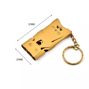 Sifflet d'entraînement portable en acier inoxydable <span class=keywords><strong>180</strong></span> décibels 3 tubes Outil de survie en plein air EDC - Product Image 4