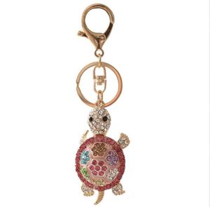 Customized Factory Metal Colorful Diamond-encrusted <b>Cute</b> Turtle Pendant Creative Metal Keychain Wholesale Positive <b>Keyrings</b> - Product Image 2