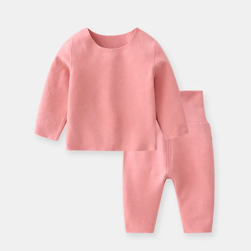 2024 Unisex Long Sleeve Autumn Winter Infant Toddler Clothing Girls Boys Seamless Warm Cotton Baby Romper Jumpsuits Pajamas