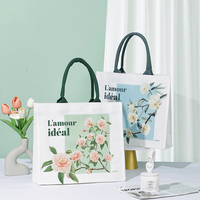 Sac fourre-tout en toile avec logo personnalisé, nouveau design, motif lotus bleu, pour la promotion d'entreprise, les festivals et la publicité en supermarché