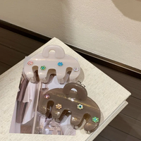 Jepit Rambut Korea Glitter Acetate Cloud 9cm Hiasan Bunga Kecil Berlian Imitasi Aksesoris Jepit Rambut Wanita Elegan untuk Sehari-hari