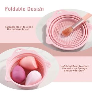 Tapis de nettoyage pliable en silicone pour pinceaux de maquillage, outil biodégradable pour le nettoyage des pinceaux cosmétiques, des houppettes et des éponges - Product Image 5