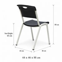 Chaise de jardin minimaliste en plastique moulé noir et blanc, robuste et résistante aux intempéries, nouvelle conception, pour terrasses, appartements, vérandas, salons