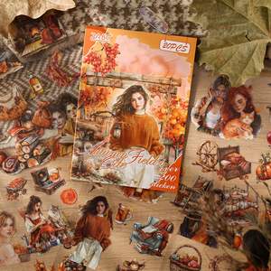 20 feuilles/paquet <span class=keywords><strong>Livre</strong></span> d'autocollants de poésie des quatre saisons Autocollants pour enfants <span class=keywords><strong>Livre</strong></span> d'autocollants en PET pour journaux manuscrits - Product Image 1