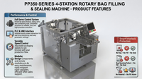 Machine d'emballage rotative en gros pour sachets préformés, 4 stations, servo, sans fermeture éclair, remplissage et scellage Doypack, en acier inoxydable 304, conforme CE, OEM