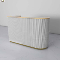 Ensemble de mobilier moderne pour salon de manucure, table de manucure en marbre blanc et chaise de pédicure, fauteuil de spa, comptoir de réception pour salon de beauté