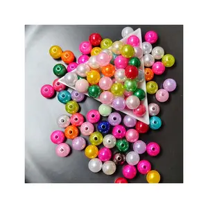 Commercio all'ingrosso 500 g/lotto 4/6/8/10/12/14/16 MM acrilico multicolore perline artigianali di perle sciolte per la creazione di gioielli