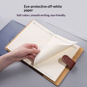 Carnet en cuir PU A5 personnalisé avec logo de marque, pages épaisses, journal imprimé, promotionnel, pour l'école, le bureau, personnel, couverture rigide non datée - Product Image 4