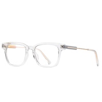 Nouvelle monture de lunettes pour homme à monture carrée, anti-lumière bleue, en métal avec charnière à ressort, bicolore, verres PC, modèle pour toutes formes de visage