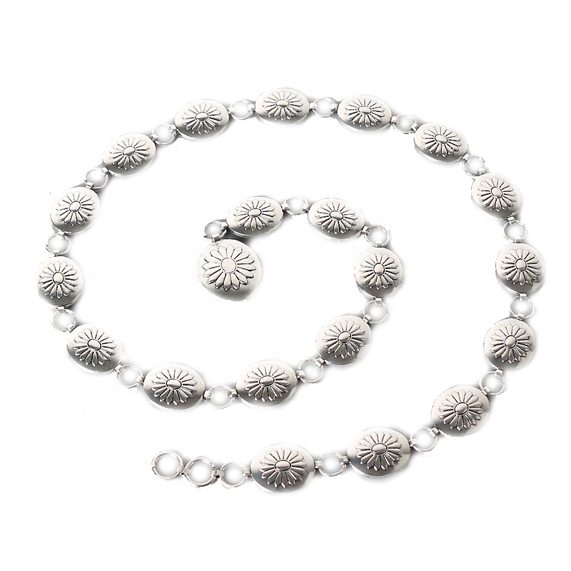 Модные аксессуары для ремня в стиле ретро, Серебряная Женская металлическая цепочка на талию