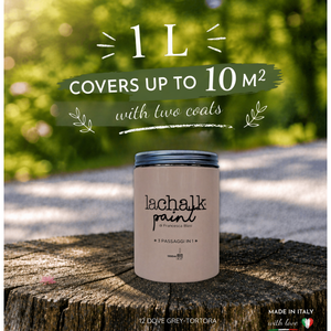 12 DOVE GREY 1lt LaChalk, la evolución de la pintura a base de tiza. Donde la tiza se une con la resina: Pintura híbrida de tiza y resina hecha en Italia. - Product Image 2