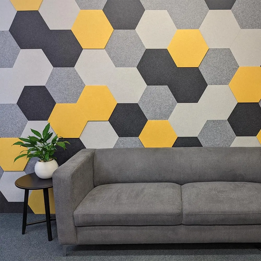 Hexagon Polyester Fiber Acoustic Panel Soundproof Wall Absorbing Panels Sound Insalution Acoustic Felt Panel