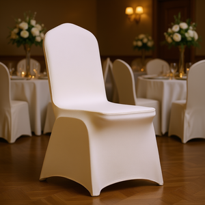 Housses de chaise universelles en spandex blanc ivoire, 100 pièces, pliables, lavables, pour mariage et protection - Product Image 2