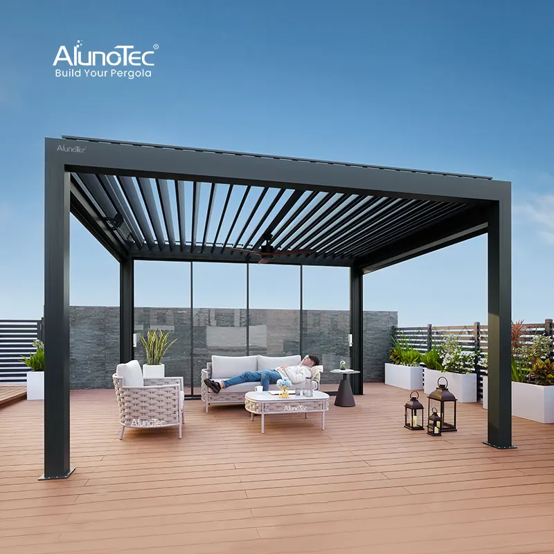 Pergo-Lux DIY wasserdichte bioklimatische Markise Abdeckung wasserdichte Louvre-Dach-Lauver Pavillon Outdoor Aluminium-Pergola