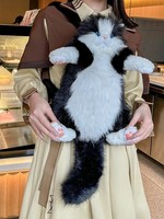 Sac à dos créatif en forme de chat, fait main, avec adorable chiot, poupée simulée, style féminin, en peluche douce, cadeau amusant