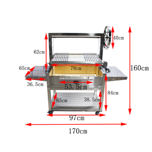 Stainless Steel Parrilla <strong>Argentinian</strong> BBQ <strong>Grill</strong> with Automatic Rotisserie Spit Roaster - Product Image 3