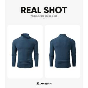 Pull-over léger à manches longues décontracté pour hommes personnalisé Chemises à col roulé thermique Maillot de corps Top Slim Fit - Product Image 4