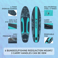 Tabla de Paddle Surf Inflable de PVC de 10.6'x33"x6" OEM de Fábrica, 330lbs, con Tecnología Drop Stitch DWF, Certificaciones CE ROHS REACH, Gráficos Personalizados, Bomba y Kit de Reparación