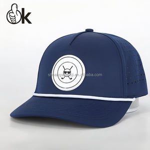 Gorras de camionero <span class=keywords><strong>Von</strong></span> holandesas perforadas con agujero cortado, logotipo de 5 paneles, gorra de cuerda con ala ligeramente curvada, gorra de béisbol láser, gorra deportiva de Golf para papá - Product Image 6