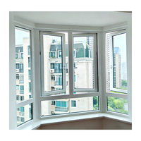 Ventana Abatible de PVC, Color Blanco, Acero Inoxidable, Resistente al Agua, Estándar AAMA, para Baño, Proyecto Comercial, Alta Calidad