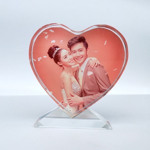Khung Ảnh Đá Pha Lê Hình Trái Tim Trong Suốt Của Nhà Máy Pujiang Khung Ảnh Pha Lê Tùy Chỉnh Cá Nhân Làm Quà Tặng Đám Cưới - Product Image 4