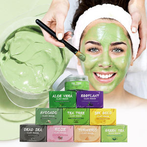 Private Label organik yüz yağ kontrolü ve akne kaldırma pembe zerdeçal YEŞİL ÇAY yüz kil çamur maskesi - Product Image 1