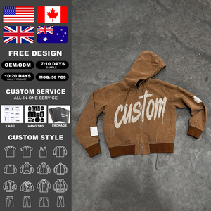 เสื้อฮู้ดซิปผ้าเทอร์รี่คอตตอน 100% พิมพ์ลายสกรีนสไตล์ฮิปฮอปวินเทจทรงโอเวอร์ไซส์ น้ำหนัก 400 กรัม - Product Image 2
