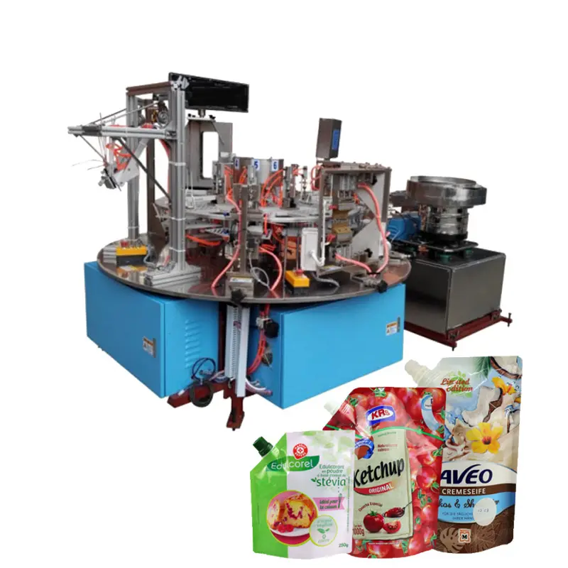 Fully Auto Stand Up Spouted Pouch Making Machine Zipper Bag Ziploc Bag Making Machine Three Side Seal Machine