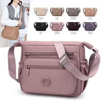 Nouveau sac bandoulière en nylon pour femme, fermeture éclair tendance, léger, motif géométrique, capacité importante, sangle réglable, usage quotidien