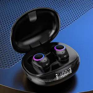 F8イヤホン5.0BluetoothワイヤレスヘッドフォンTWSヘッドセットスポーツイヤフォンLEDイヤフォンiOSAndroid用ヘッドフォン