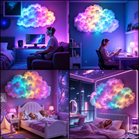 Lampe Nuage 3D Intelligente avec Contrôle Vocal Bluetooth, Lumière d'Ambiance USB à Intensité Réglable pour Salle de Jeu, Fête, Décoration Intérieure, Lumière de Jeu