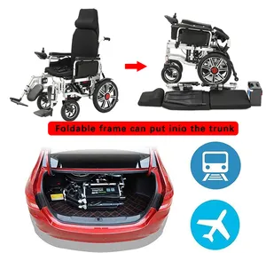 Manual Adjustable Reclining Folding Electric Wheelchair Equipped With 250W*2 Dula Motor Motorized Mobility Scooter Wheelchair