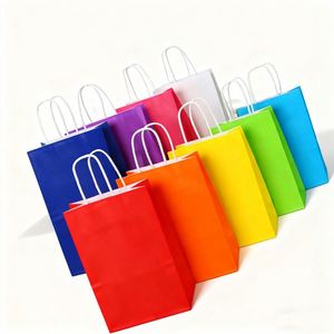 Bolsas de Compras de Papel de Lujo con Logotipo Personalizado y Accesorios de Listón, Bolsas de Transporte para Minoristas con Logotipo Personalizado, Bolsas de Papel Kraft - Product Image 1