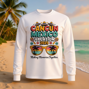 Camiseta de Manga Larga para Vacaciones en Cancún, México 2025, Ropa de Playa para Viajes en Grupo - Product Image 3