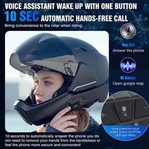 Vendita calda Bluetooth V5.3 casco moto auricolare Wireless IPX6 impermeabile per motociclisti