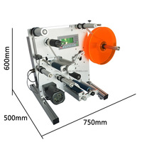 Pot en verre semi-automatique manuel vin bouteilles rondes en plastique autocollant étiquetage applicateur machine étiqueteuse pour petite entreprise