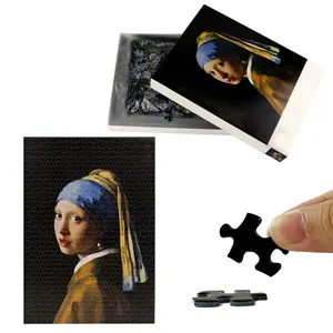 Kustom gambar lukisan minyak karton jigsaw puzzle 500pcs 1000 pieces untuk dewasa permainan dalam ruangan
