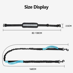 Correa para correr con manos libres para perros, cinturón de cintura ajustable, cuerda elástica de doble Mango, cuerda retráctil, puntadas reflectantes para caminar - Product Image 4