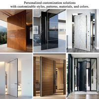Puerta de Entrada Pivotante Exterior Personalizada, Puerta Principal de Seguridad de Aluminio y Madera para Villas Grandes, Resistente