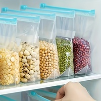 Bolsa de Plástico Multiusos con Cierre Hermético, Impresión Personalizada, Varios Tamaños, Apilable, Resistente, para Congelador, para Mantener la Frescura de los Alimentos