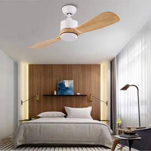 Rắn gỗ hai lá quạt trần với ánh sáng LED 52 inch lưỡi điều khiển từ xa chuyển đổi tinh khiết Đồng DC động cơ tùy chỉnh - Product Image 4