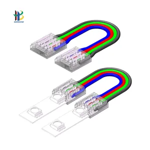 Strip LED lampu latar TV konektor LED tanpa solder tegangan rendah RGB 4Pin 10mm konektor strip LED SMD