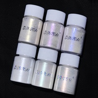 DINZON Aurora Sirène Caméléon Glitter Chrome Poudre À Ongles Blanc Perle Irisé Mica Poudre Effet Miroir pour Nail Art