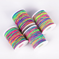 Ruban élastique rond coloré en polyester tricoté imprimé pour couture, 100 % polyester