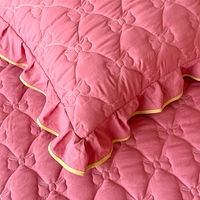 Parure de lit moderne en dentelle brodée florale pour hôtel et maison, jupe de lit, housse de couette et taies d'oreiller, 100% polyester 300 fils, entretien facile, directement de l'usine