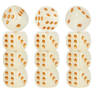 Dados que Brillan en la Oscuridad Passen de 16 mm con Esquinas Redondeadas y Puntos Dorados en Seis Caras para Juegos, Edad 14+ - Product Image 1