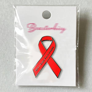 Cinta roja personalizada, alfileres de concientización sobre el VIH/SIDA, calcomanías de solapa de Metal de esmalte suave, campaña de salud, accesorios de regalo, BENDICIONES SALUD - Product Image 6