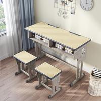Nouveau mobilier scolaire commercial, ensemble de bureau double et tabouret réglables pour étudiants