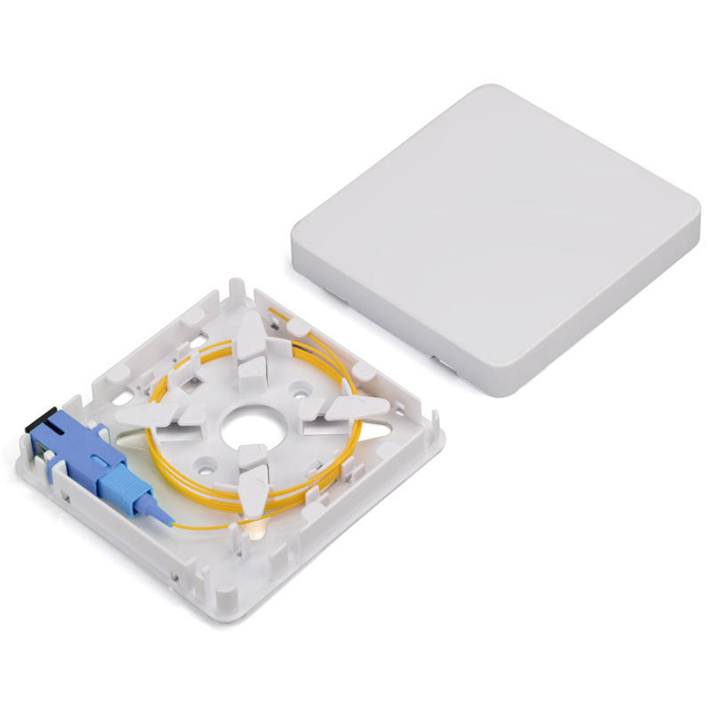 Cable Data Center Double Port 2FO FTTH OTB Wall Roseta Splice Box SC 2 Core Fiber Panel Box Enclosure Cable Storage FAT Box